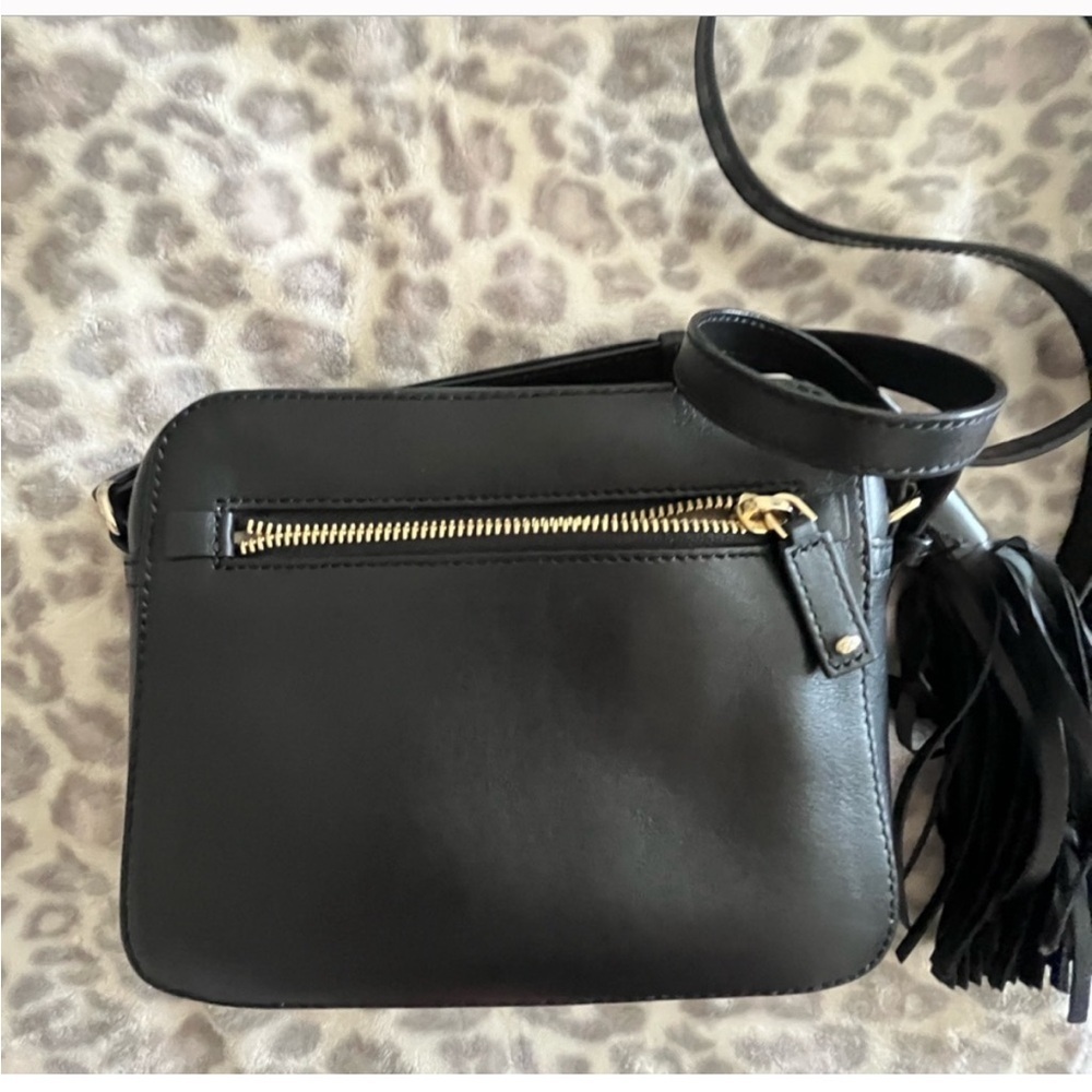Anya Hindmarch Smiley Eyes Black Leather Crossbody Bag Tassel - Picture 5 of 8